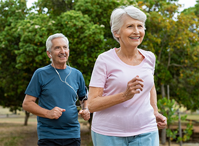 older couple jogging